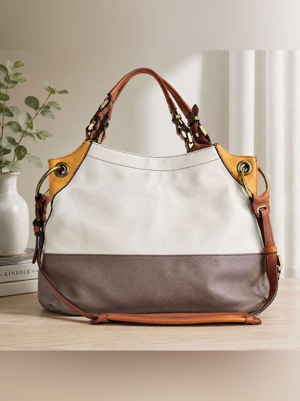 orYANY Multicolor Pebbled Leather Satchel Shoulder Crossbody Bag